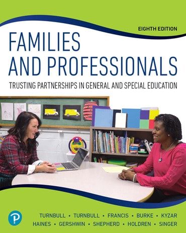 Families and Professionals Trusting Partnerships in General and Special Education 8th Edition cover for ISBN 9780136768555